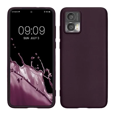 Abbildung von kwmobile Case kompatibel mit Motorola Edge 30 Neo Hülle Schutzhülle aus Silikon metallisch schimmernd Handyhülle Metallic Brombeere