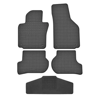 Abbildung von Fußmatten Vorne, Hinten + Tunnel Matte 5er Set für VW Golf VI 6 2008 2016 Gummi Gummimatten