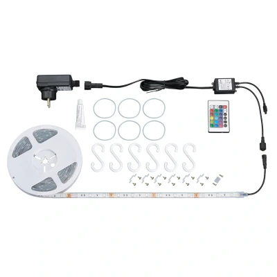 Abbildung von Briloner Leuchten 3m LED Band Außen, Strip inkl. Fernbedienung, dimmbar, Plastik, 14.4 W, Weiß, 300 x 1 0.3 cm, 2035 090