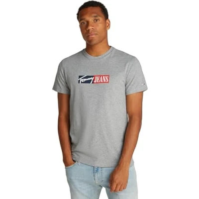 Abbildung von Tommy Jeans SLIM Entry Graphic TEE Tshirt print, Herren, Größe: 44, Grey
