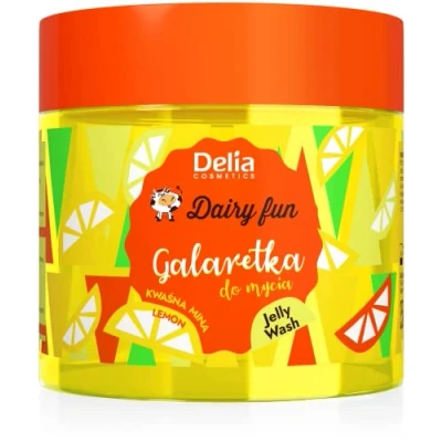 Abbildung von Delia Cosmetics Dairy Fun Zitronen Gelee für Körperwäsche Reinigt und erfrischt Duftende glatte Haut Intensiver tropische Zitroneduft Natürliche Extrakte 350g…