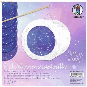 Abbildung von Ludwig Bähr Laternenzuschnitte 115g/qm rund 17,5cm VE=24 Blatt Sternen