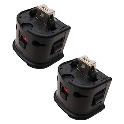 Abbildung von Motion Plus Adapter fAccelerator Handle Sensator Externer für Wii Fernbedienung, Fernbedienung Zubehör Sensor Zubehör, Schwarz (2 Stück Schwarz)