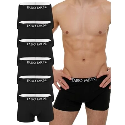 Abbildung von Fabio Farini 6ER PACK Retroshorts Stretch Atmungsaktiv Boxershorts, Herren, Größe: XXL, Black denim