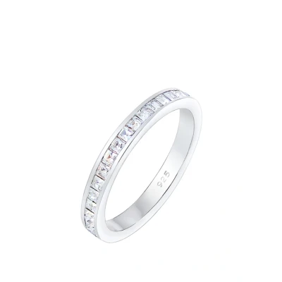 Abbildung von Elli PREMIUM Ring Damen Elegant Schlicht mit Kristalle aus 925 Sterling Silber