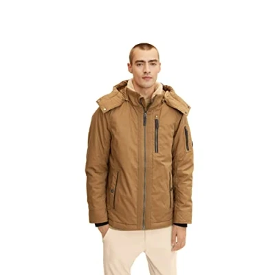 Abbildung von TOM TAILOR Herren Winterjacke mit Teddyfell 1032492, 15078 Otter Brown, XL