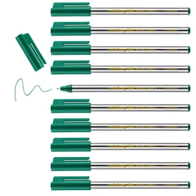 Abbildung von edding 88 Fineliner grün 10 Stifte Rundspitze 0,6 mm dünner Faserschreiber für feines und präzises Schreiben, Unterstreichen, Zeichnen Büro, Schule Zuhause