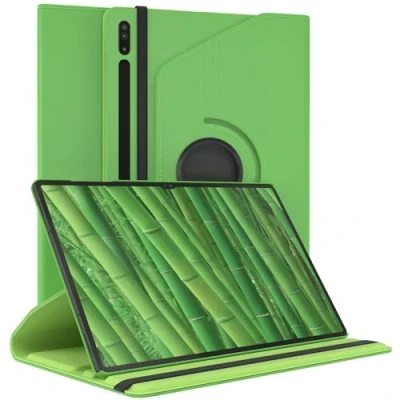 Abbildung von EAZY Case Tablet Hülle für Samsung Galaxy Tab S8 Ultra Schutzhülle 14.6 Zoll Smart Cover Rotationcase zum Aufstellen Klapphülle 360 drehbar mit Standfunktion Tasche Kunstleder Grün