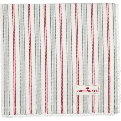 Abbildung von Greengate Cara Stoffserviette mit Spitze rot 40x40cm