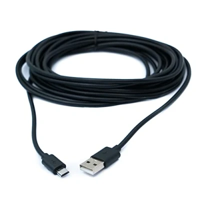 Abbildung von System S USB 2.0 Kabel 5 m Micro B Stecker zu Typ A Ladekabel 5m Schwarz