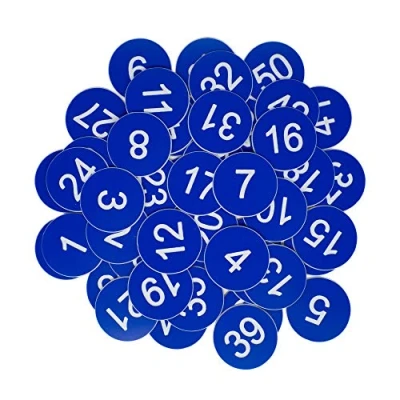 Abbildung von Nummernschilder aus Kunststoff, graviert, nummeriert, ID Anhänger, Schlüsselanhänger, ohne Loch (150, Blau)