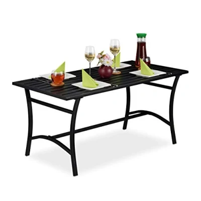 Abbildung von relaxdays Gartentisch rechteckig schwarz
