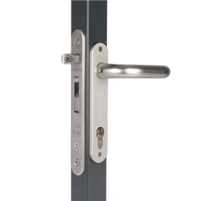 Abbildung von Rohrrahmenschloss Fortylock mit Hakenriegel, PZ 92,DM 20 mm,Stulp rund,Edelstahl