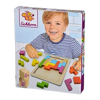 Abbildung von Eichhorn Holzbaukasten Formenlegespiel, (21 St), Geschicklichkeitsspiel, Holzspielzeug