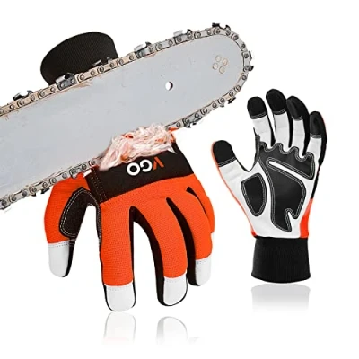 Abbildung von Vgo... 1Paar Kettensägenhandschuhe,12 Schicht Kettensägenschutz, Sicherheitsziegenleder Arbeitshandschuhe, Mechanikerhandschuhe (GA9810CS)