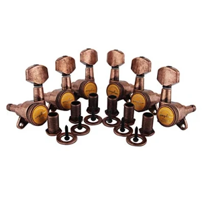 Abbildung von Guyker Gitarren Stimmwirbel (3L + 3R) 1:18 Lock String Tuning Key Pegs Mechanik Kopf Ersatz für ST TL SG LP Style Elektro , Folk oder Akustikgitarren Antik Bronze