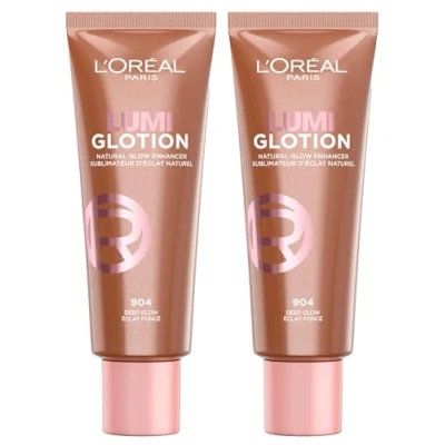 Abbildung von L&#039;Oréal Paris Lumi Glotion Aufhellende Flüssige Aufhellung und Feuchtigkeit für Gesicht Körper mit natürlicher Leuchtkraft Farbton 904 Deep Glow 2 Flaschen à 40 ml