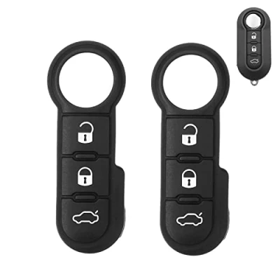 Abbildung von Autoschlüssel Tastenfeld,2 Stücke Tastenfeld 3 Tasten Kompatibel mitfür Opel 500 Ducato Punto Peugeot Boxer Citroen Jumper