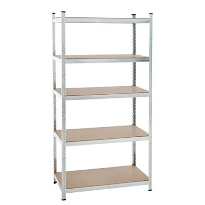 Abbildung von Steckregal 200x100x50 cm oder 200x120x60 875 kg Farbe wählbar Werkstattregal Lagerregal Kellerregal Schwerlastregal Regal (200 x 100 50 cm, Verzinkt)