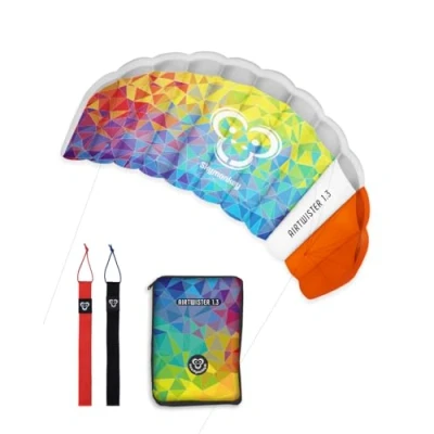 Abbildung von Skymonkey Airtwister 1.3 Lenkmatte inkl. Packsack &amp; Flugschlaufen Lenkdrachen bereits fertig angeleint, ready 2 fly, Kite mit stabilen Polyester Ripstop Material, Flugdrachen für Einsteiger geeignet