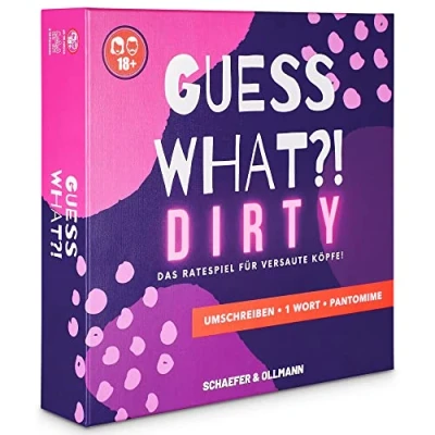 Abbildung von GUESS WHAT?! Dirty Das Ratespiel für versaute Köpfe! Begriffe erraten &amp; Pantomime Spiel Partyspiel Erwachsene ab 18 Jahren Lustige Spiele