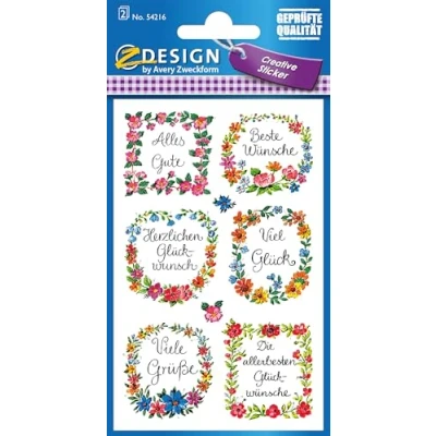 Abbildung von 10 x Z Design Sticker 76x120mm Papier/beglimmert 2 Bogen Motiv Widmung