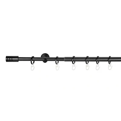 Abbildung von Gardinenstange Teleskopgarnitur Rille, ondeco, Ø 19 mm, 1 läufig, ausziehbar, Bohren, verschraubt, Aluminium