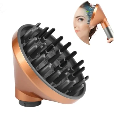 Abbildung von Dxyue Diffusor Aufsatz für Dyson Airwrap Styler HS01 HS05, verwandelt Ihren Haarstyler in einen Haartrockner(Gold)