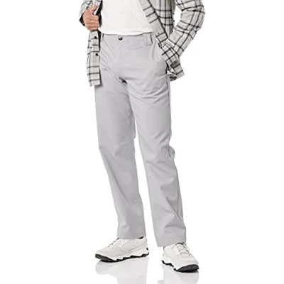 Abbildung von Amazon Essentials Herren Schmutzabweisende Und Knitterfreie Stretch Arbeitshose Mit Gerader Passform, Hellgrau, 29W / 34L