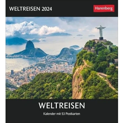 Abbildung von Weltreisen Postkartenkalender 2024. Jede Woche ein neues Traumziel im Postkartenformat. Fotokalender zum Aufstellen oder Aufhängen mit 53 Postkarten: Kalender Postkarten