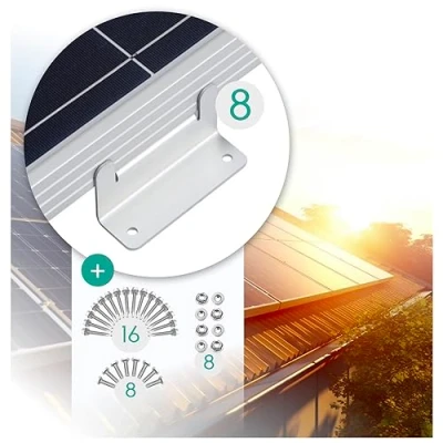 Abbildung von Z Winkel Solarmodul Halterung Befestigung 8 St. Profil Aluminium PV Modul Solarpanel Montagewinkel Dachhalterungen Solar Balkonkraftwerk Wandhalterung Balkon Montage Mahona
