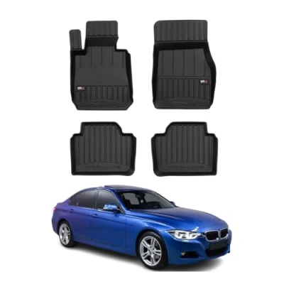 Abbildung von Fußmatten Gummimatten kompatibel mit BMW 3er F30 2011 2018 OMAC Premium 3D Schwarz TPE Gummi