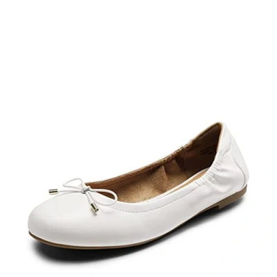 Abbildung von DREAM PAIRS Damen Ballerinas Schuhe Klassische Flache Elegant mit Geschnürte Schleife Weiss 36 (EUR) SDFA2310W E