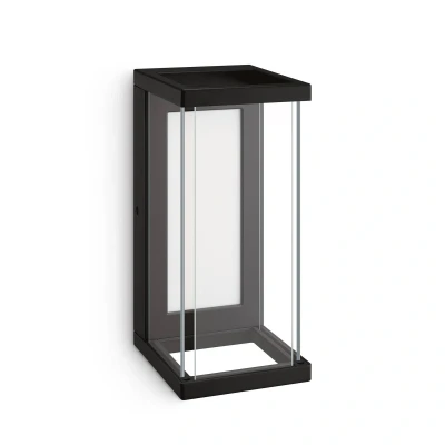 Abbildung von Philips Outdoor Ulyzo Wandleuchte 12W, 2700 Kelvin warmweißes Licht, IP44 wetterfest, schwarz