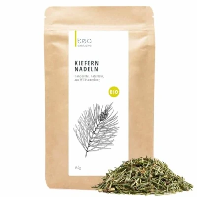 Abbildung von BIO Kiefernnadeln Kiefernadeltee, geschnitten, Premium Wildsammlung, schonend getrocknet, Rohkost Qualität, 150g tea exclusive