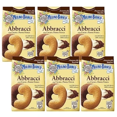 Abbildung von MULINO BIANCO Abbracci knusprige italienische Kekse mit Butter und Kakaogeschmack 350g x 6 pakete (Abbracci, x6)