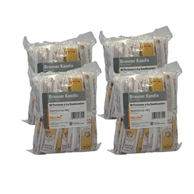 Abbildung von Hellma Brauner Kandis, 80 Portionen je 6g 4er Pack