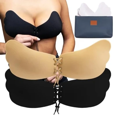 Abbildung von ILLURE Klebe BH [2er Pack] Selbstklebender BH, Wiederverwendbar &amp; Push up
