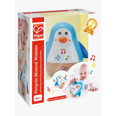 Abbildung von Hape Penguin Musical Wobbler Holzspielzeug, Babyspielzeug