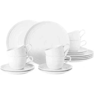 Abbildung von Seltmann Weiden Kaffeeservice &quot;Geschirr Set, Service Terra&quot;, (Set, 18 tlg., 6x Kaffeeobertasse, Kombi Untertasse groß, Frühstücksteller rund), wunderschöne Farbglasur, Made in Germany, Teile, für 6 Personen