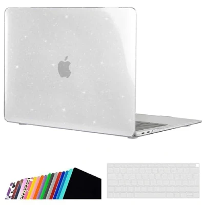 Abbildung von iNeseon Hülle Kompatibel mit MacBook Air 13 Zoll (A2337 M1 A2179 A1932), Case Cover Hartschale Schutzhülle + Tastaturschutz für Retina 2018 2021, Klar Glänzend