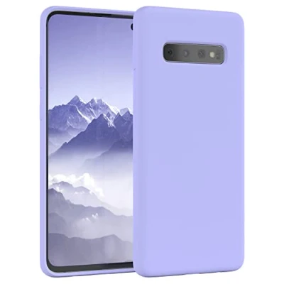 Abbildung von EAZY CASE Premium Silikon Handyhülle kompatibel mit Samsung Galaxy S10 Plus, Slimcover Kameraschutz und Innenfutter, Silikonhülle, Schutzhülle, Bumper, Handy Case, Hülle, Softcase, Lila Blau