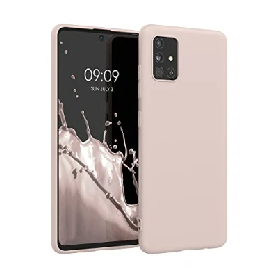 Abbildung von kwmobile Hülle kompatibel mit Samsung Galaxy A51 weiches TPU Silikon Case Cover geeignet für kabelloses Laden Coconut Swirl