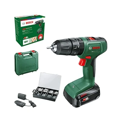 Abbildung von Bosch Home and Garden Akku Schlagbohrschrauber EasyImpact 18V 40 (1x 2,0 Ah, 18 Volt System, mit 173 tlg. Befestigungsset, im Koffer) Amazon Edition