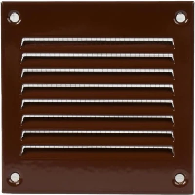 Abbildung von 10 cm x Braun Lüftungsgitter mit Insektengitter Innen und Außenentlüftungsabdeckung Heizungs , Kühlungs Lüftungsanwendungen. (100 100 mm, Braun)