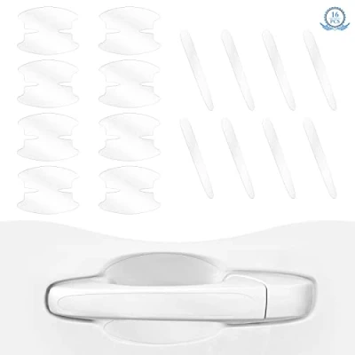 Abbildung von Auto Türgriff Schutzfolie 16 Stück Universelle Lackschutzfolie für Griffmulden Griffschalen Transparente Aufkleber Selbstklebende Anti Scratch Griffschale