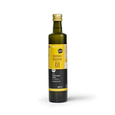 Abbildung von Wohltuer Bio Sonnenblumenöl 500ml kaltgepresst in Rohkostqualität aus Deutschland