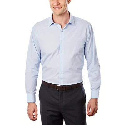 Abbildung von Kenneth Cole Reaction Herren Kleid Slim Fit Karos und Streifen (Gemustert) Klassisches Hemd, himmelblau, 41 cm 42 Hals 91 94 Ärmel