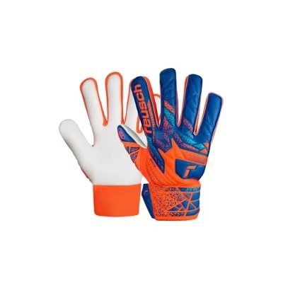 Abbildung von Reusch Attrakt Starter Solid Finger Support Junior griffige, schützende Torwarthandschuhe für Kinder Jugendliche Jungen Mädchen mit Fingerprotektion alle Wetterbedingungen und Spielfeldoberflächen