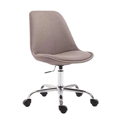 Abbildung von CLP Bürostuhl Toulouse Mit Stoffbezug Schreibtischstuhl Laufrollen Drehstuhl Metallgestell in Chrom Optik Farbwahl, Farbe:Taupe